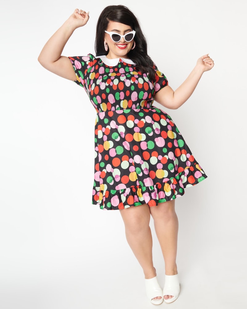 Rainbow fit and flare dress hotsell